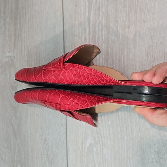 Zara Women Trafaluc Leather Square Toe flats mule shoes sz 38/8 - Picture 9 of 11